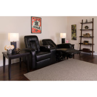Flash Furniture BT-70259-2-P-BK-GG Black Leather Theater Seating in Black